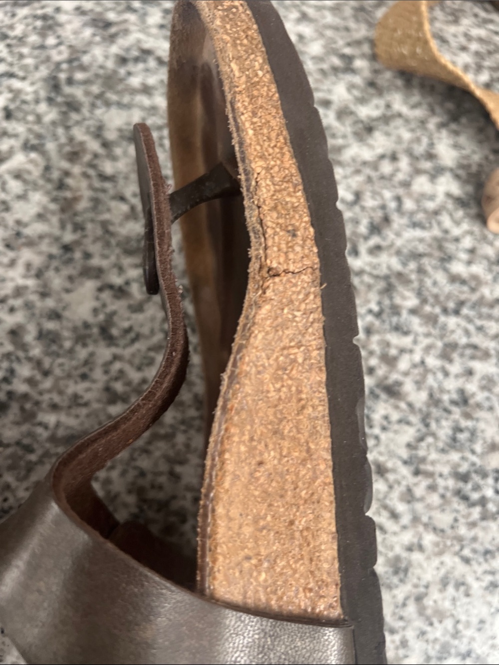 Birkenstock women’s metallic Brown Leather Gizeh Sandals Buckle Sz 9 (EU41) - Picture 6 of 12